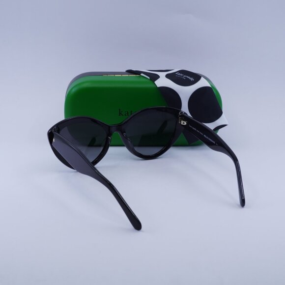 Kate Spade JUNI/G/S PEARL 0807 9O Sunglasses Black Cat Eye Frame, Grey Lenses - Picture 10 of 10